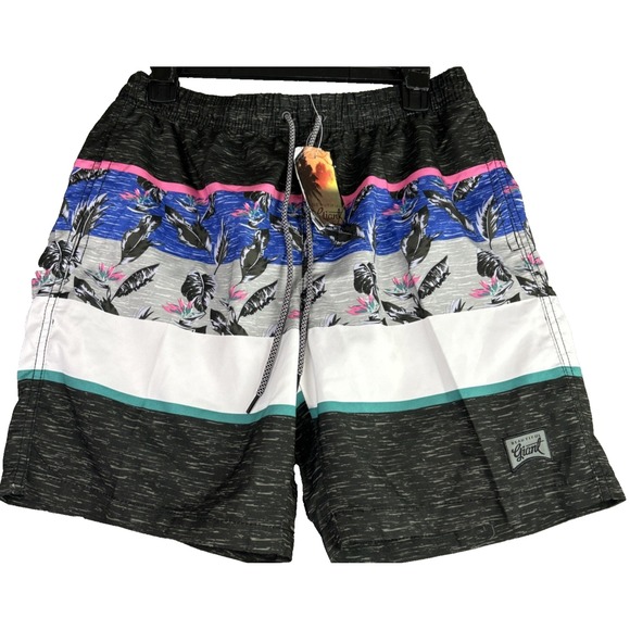 Beautiful Giant Mens M Swim‎ Trunks Quick Dry Hawaii Style Swimwear Bathing Suit - Picture 1 of 15
